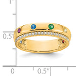 14K 8 Birthstone and Diamond Mother's Ring Semi-mount view