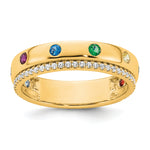 14K 8 Birthstone and Diamond Mother's Ring Semi-mount view