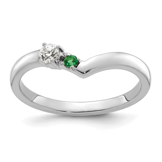 14K gold diamond birthstone ring, alternate view
