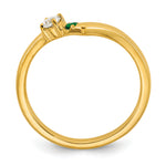 14K 1 Birthstone with Diamond Mother's Ring Semi-mount view