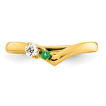 14K 1 Birthstone with Diamond Mother's Ring Semi-mount view
