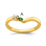 14K 1 Birthstone with Diamond Mother's Ring Semi-mount view