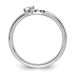 14K WG 2 Birthstone with Diamond with Mother's Ring Semi-mount view