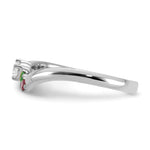 14K WG 2 Birthstone with Diamond with Mother's Ring Semi-mount view