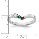 14K WG 2 Birthstone with Diamond with Mother's Ring Semi-mount view