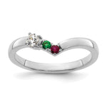 14K WG 2 Birthstone with Diamond with Mother's Ring Semi-mount view