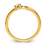 14K 2 Birthstone with Diamond Mother's Ring Semi-mount view