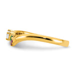14K 2 Birthstone with Diamond Mother's Ring Semi-mount view