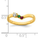 14K 2 Birthstone with Diamond Mother's Ring Semi-mount view