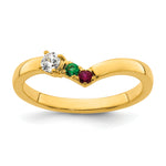 14K 2 Birthstone with Diamond Mother's Ring Semi-mount view