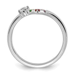 14K WG 3 Birthstone with Diamond with Mother's Ring Semi-mount view