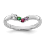 14K WG 3 Birthstone with Diamond with Mother's Ring Semi-mount view