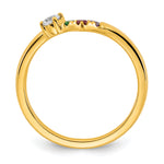 14K 3 Birthstone with Diamond Mother's Ring Semi-mount view