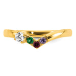 14K 3 Birthstone with Diamond Mother's Ring Semi-mount view