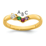 14K 3 Birthstone with Diamond Mother's Ring Semi-mount view