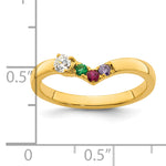 14K 3 Birthstone with Diamond Mother's Ring Semi-mount view