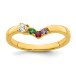 14K 3 Birthstone with Diamond Mother's Ring Semi-mount view