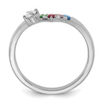 14K WG 4 Birthstone with Diamond with Mother's Ring Semi-mount view