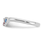 14K WG 4 Birthstone with Diamond with Mother's Ring Semi-mount view