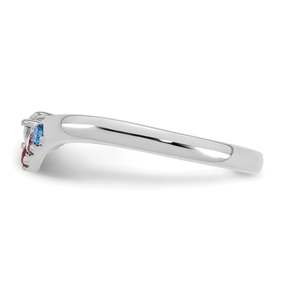 14K WG 4 Birthstone with Diamond with Mother's Ring Semi-mount