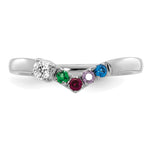 14K WG 4 Birthstone with Diamond with Mother's Ring Semi-mount view