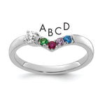 14K WG 4 Birthstone with Diamond with Mother's Ring Semi-mount view