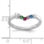 14K WG 4 Birthstone with Diamond with Mother's Ring Semi-mount view