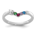 14K WG 4 Birthstone with Diamond with Mother's Ring Semi-mount view