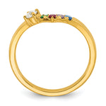 14K 4 Birthstone with Diamond Mother's Ring Semi-mount view