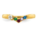 14K 4 Birthstone with Diamond Mother's Ring Semi-mount view