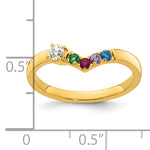 14K 4 Birthstone with Diamond Mother's Ring Semi-mount view