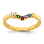 14K 4 Birthstone with Diamond Mother's Ring Semi-mount view