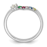 14K WG 5 Birthstone with Diamond with Mother's Ring Semi-mount view