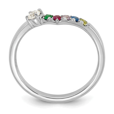 14K WG 5 Birthstone with Diamond with Mother's Ring Semi-mount