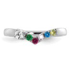 14K WG 5 Birthstone with Diamond with Mother's Ring Semi-mount view
