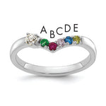 14K WG 5 Birthstone with Diamond with Mother's Ring Semi-mount view