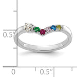14K WG 5 Birthstone with Diamond with Mother's Ring Semi-mount view