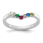 14K WG 5 Birthstone with Diamond with Mother's Ring Semi-mount view