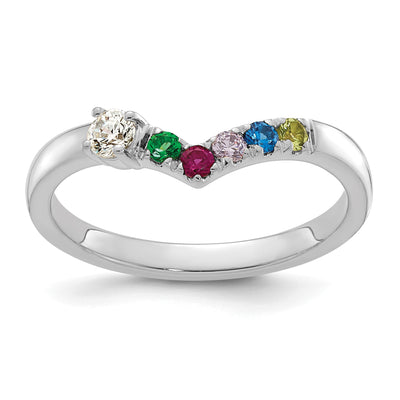 14K WG 5 Birthstone with Diamond with Mother's Ring Semi-mount