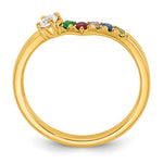 14K 5 Birthstone with Diamond Mother's Ring Semi-mount view
