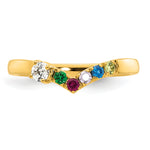 14K 5 Birthstone with Diamond Mother's Ring Semi-mount view