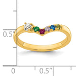 14K 5 Birthstone with Diamond Mother's Ring Semi-mount view