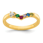 14K 5 Birthstone with Diamond Mother's Ring Semi-mount view