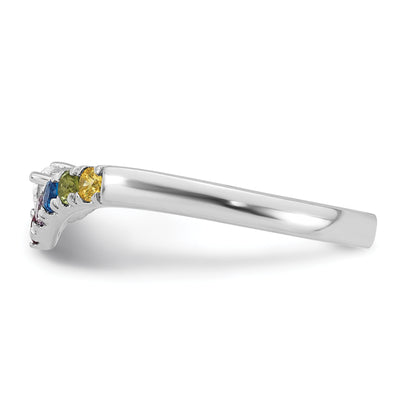 14K WG 6 Birthstone with Diamond with Mother's Ring Semi-mount