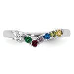 14K WG 6 Birthstone with Diamond with Mother's Ring Semi-mount view