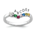 14K WG 6 Birthstone with Diamond with Mother's Ring Semi-mount view