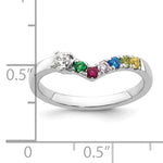 14K WG 6 Birthstone with Diamond with Mother's Ring Semi-mount view