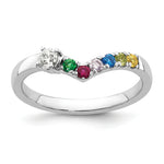 14K WG 6 Birthstone with Diamond with Mother's Ring Semi-mount view