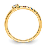 14K 6 Birthstone with Diamond Mother's Ring Semi-mount view