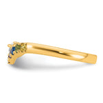 14K 6 Birthstone with Diamond Mother's Ring Semi-mount view